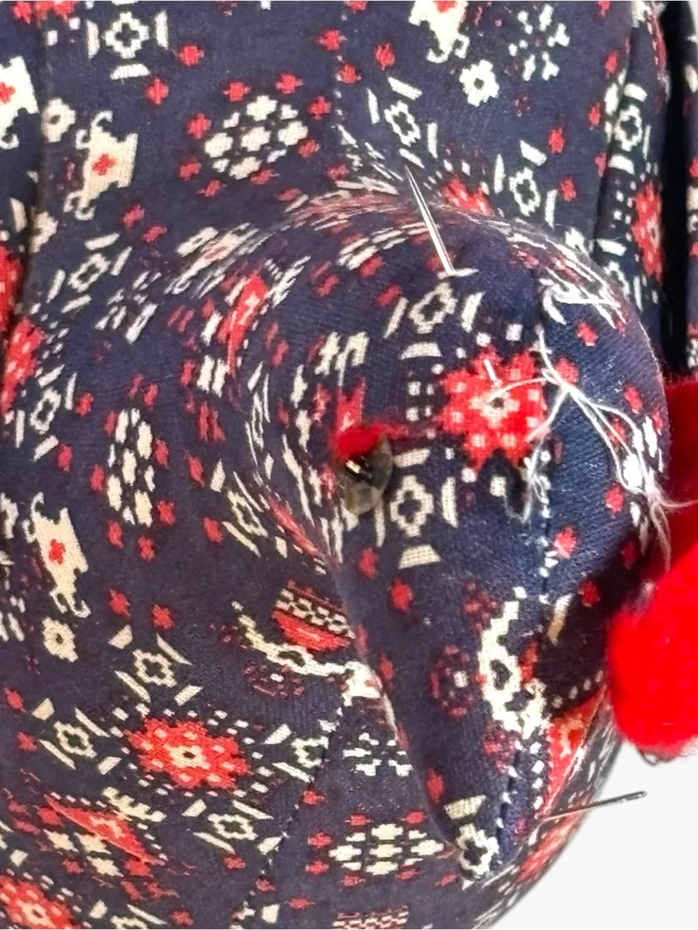 Vintage Quilted Fabric Chicken Rooster Family Set Of 3 Hen Pockets Farmhouse